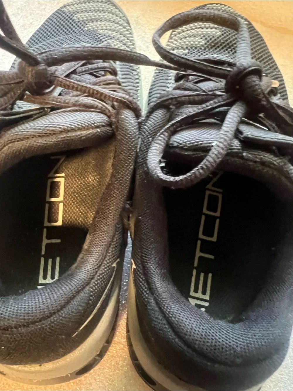 Nike Black Athletic Trainers with White Swoosh Accents 7.5